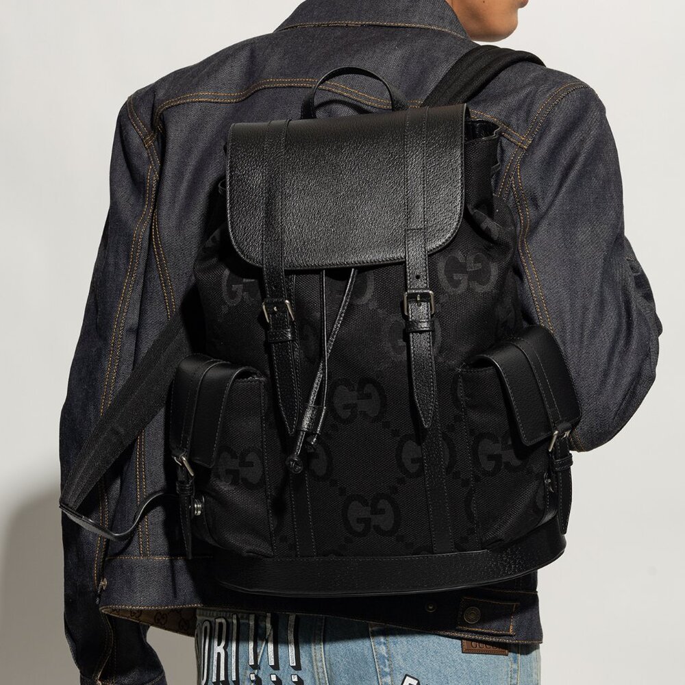 Gucci Jumbo GG Canvas Backpack Black